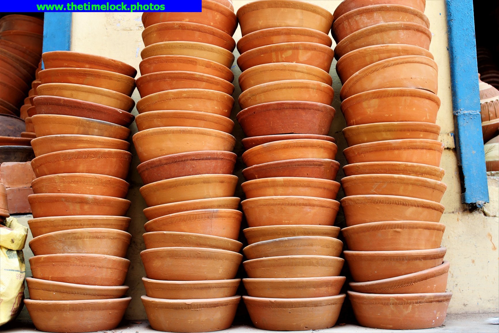 clay pans arranged
